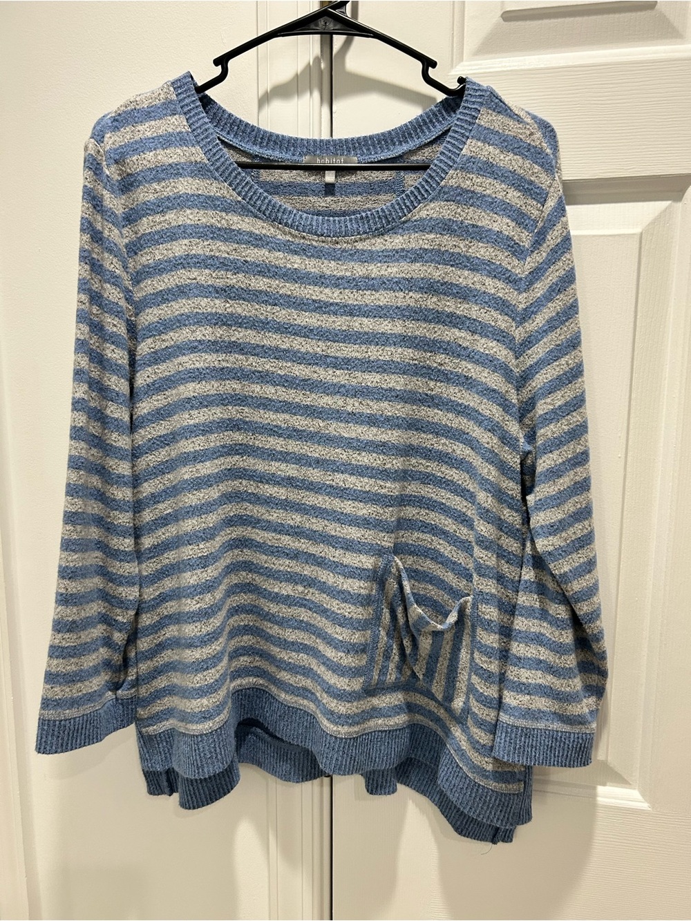 Soft Striped Blue and Cream Women's Sweater